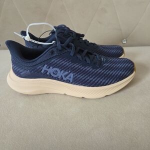 HOKA Navy and Tan Running Shoes